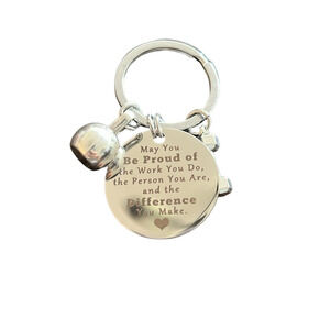Fitness inspirational keychain kettlebell & dumbbell silver great gift idea